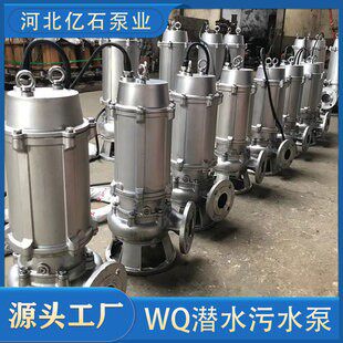 WQ型无堵塞潜水排污泵自动搅拌不锈钢工程排污泵农用潜水抽水泵