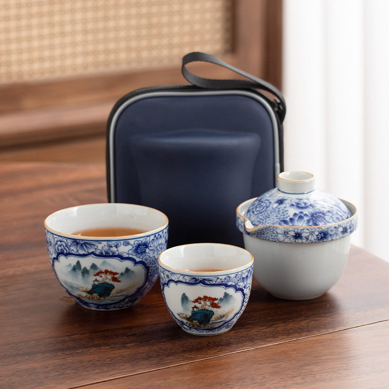 便携式旅行茶具小套装备简易户外包随身功夫泡茶壶茶杯露营快客杯