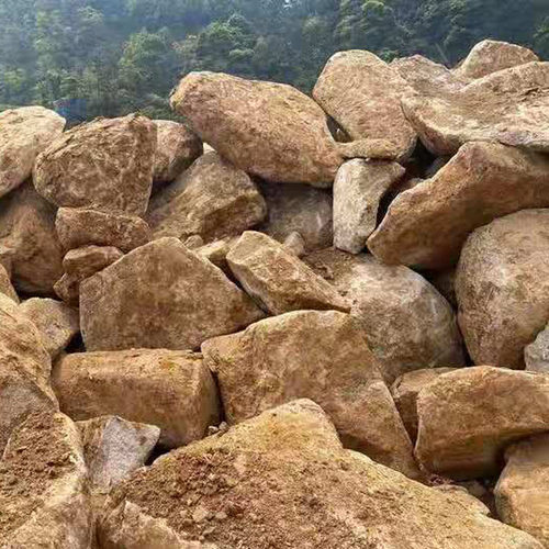 景观黄石矿山直发黄石假山叠水大型景观石驳岸护坡挡墙用景观石