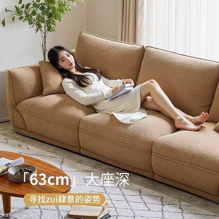 帕拉丁沙发复古奶油风直排三人位客厅沙发现代简约设计师布艺沙发