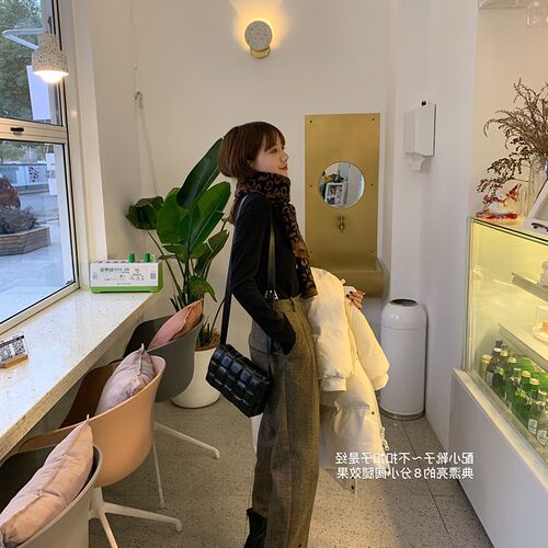 大码女装胖妹妹mm加厚垂感毛呢阔腿秋冬高腰宽松显瘦九分裤200斤