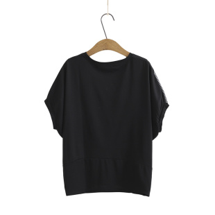 短袖 蝙蝠衫 大码 夏装 上衣T恤衫 中年女装 宽松40岁50洋气妈妈装 新款