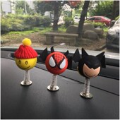 创意卡通汽车摆件可爱摇头娃娃弹簧娃娃汽车内饰装 饰品