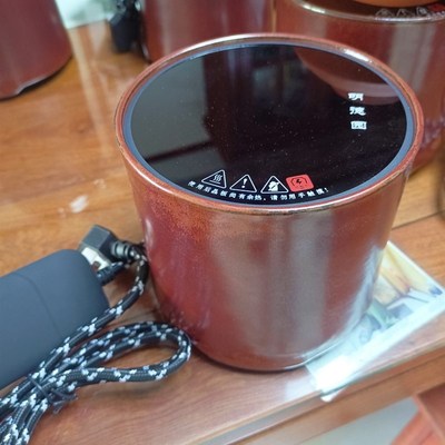 明德园电陶炉潮州明德园手工砂铫粗陶壶烧水壶橄榄炭炉红泥小火炉