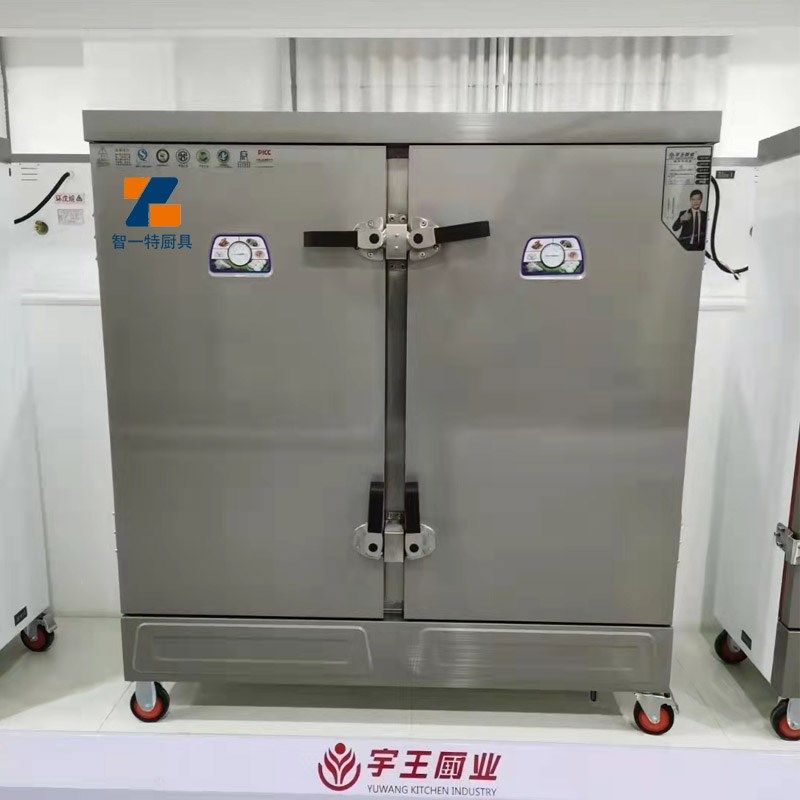 双门电蒸饭车食堂商用24盘蒸车全自动蒸米饭蒸馒头宇王蒸饭车