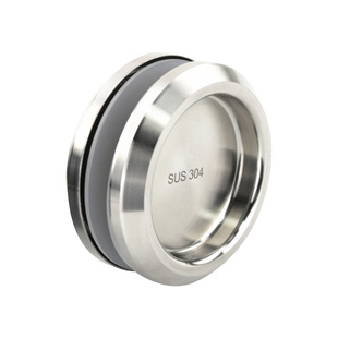 304不锈钢玻璃门移门暗拉手 隐形拉手玻璃趟门移门拉手圆形黑色