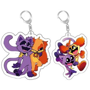 新款长腿瞌睡猫太阳狗挂件波比的游戏时间3微笑动物亚克力钥匙扣