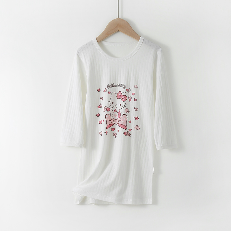 冷感无骨女童睡裙宝宝纯棉薄款儿童家居服长袖连衣裙睡衣卡通夏季