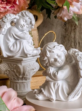 北欧法式复古小天使雕塑欧式创意家居客厅卧室花园装饰品摆件雕塑