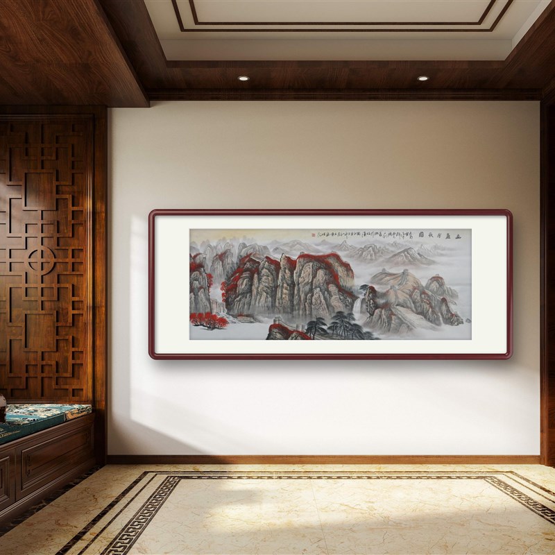 幽燕金秋图名家手绘山水画新中式客厅靠山办公室招财国画水墨挂画