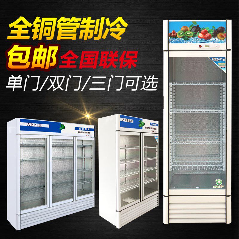保鲜柜冷藏展示柜冰柜商用大容量双门饮料柜三门开冰箱立式冷柜