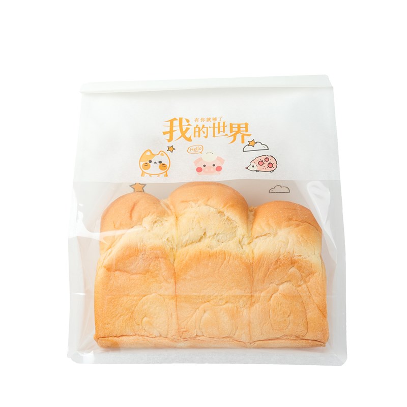 5片7卡通吐司绵纸开窗透明切片450g吐司袋卷边铁丝自封防油面包袋