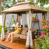 藤朝秋千户外庭院吊椅床可坐可躺两用秋千椅花园铁艺休闲躺床摇椅