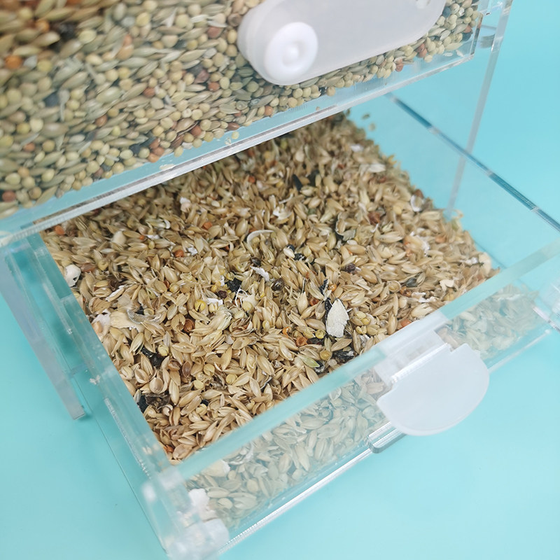 鹦鹉喂食器自动玄凤食盒防撒防溅防甩喂鸟器下料器饲料盒鸟吃食盒