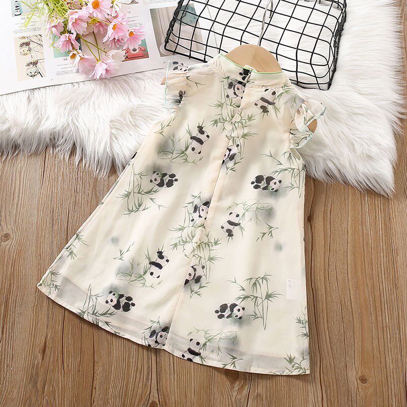 汉服女童2025夏装新款雪纺国风旗袍连衣裙薄款公主裙宝宝周岁礼服