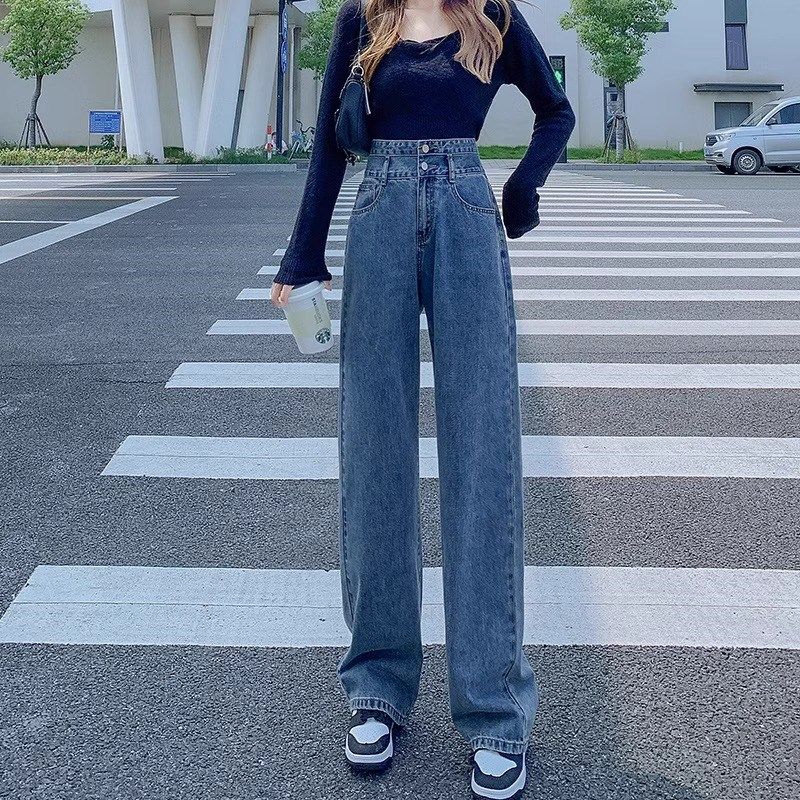 窄版阔腿牛仔裤女春秋款2024年新款高腰显瘦专治直筒裤子浅色九分,女装/女士精品,大码裤装,淘宝优惠券,粉丝福利购,淘宝优惠卷