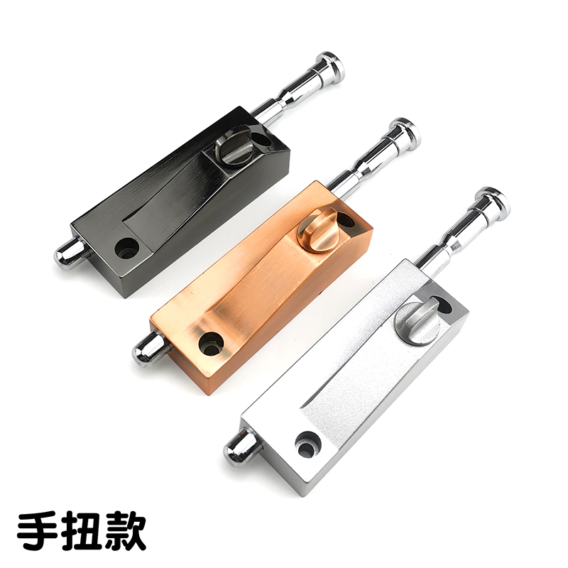 玻璃锁有框门铝合金门不锈钢大门木门栓插子地锁旋转玻璃门锁插销