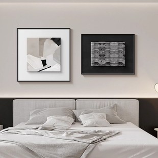 意式极简卧室床头装饰画高级感房间主卧挂画抽象艺术餐厅组合壁画