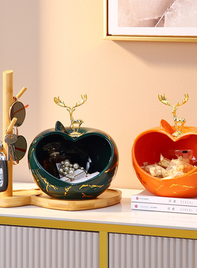 入户玄关柜挂放钥匙置物架进门口鞋柜装饰品创意轻奢客厅收纳摆件