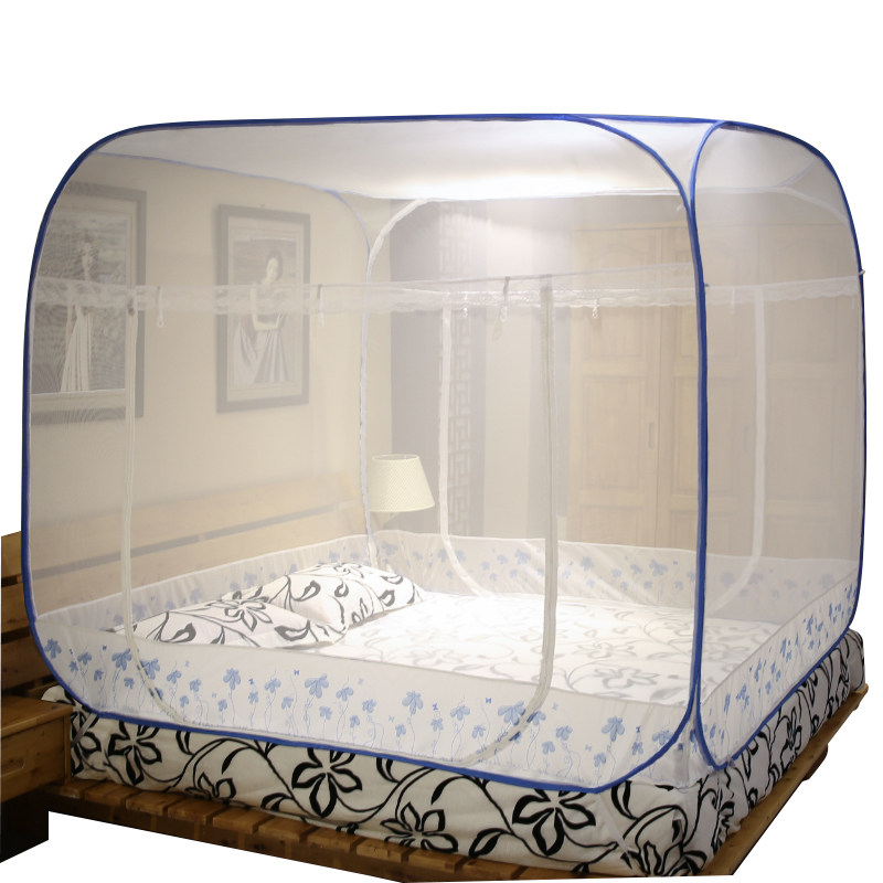 蚊帐蒙古包三开门加密加厚拉链1.2米1.5/1.8m床双人家用免安装