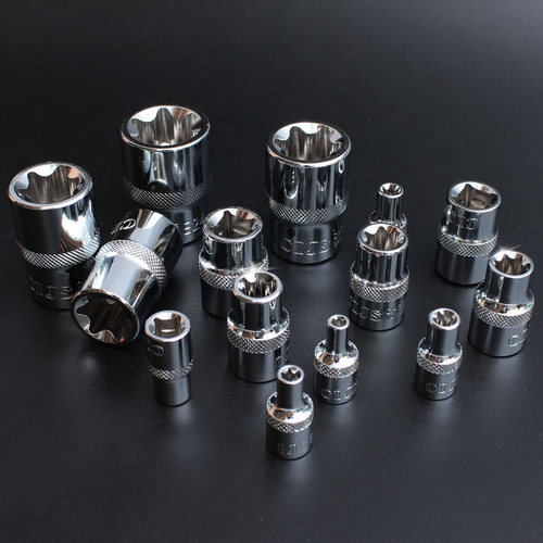 14件E型套筒组合套装 e型梅花套筒六6花工具外六角套筒扳手汽修用