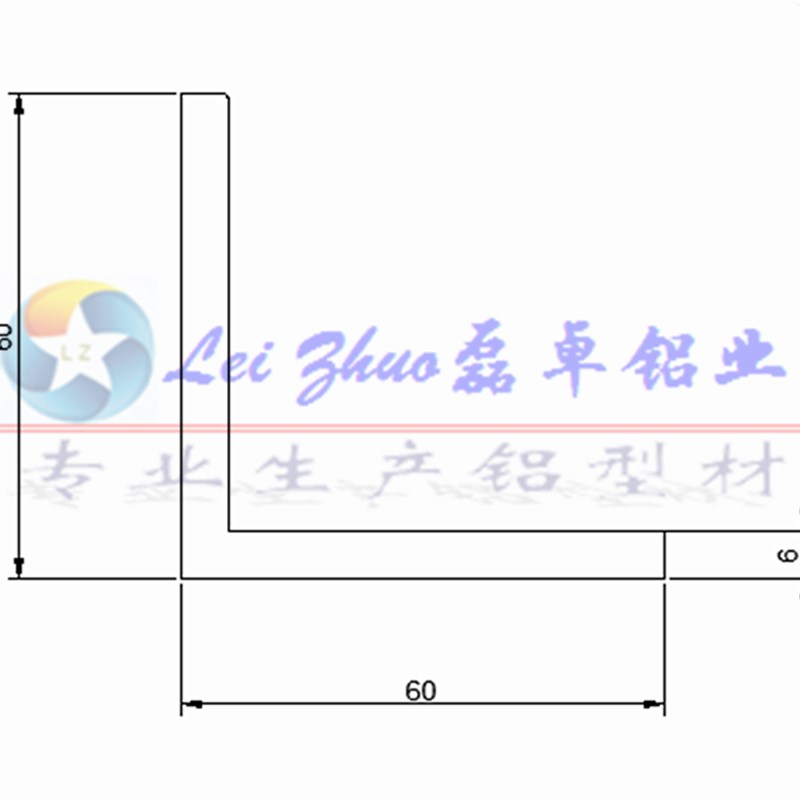 铝角铁60X60X6MM铝90度直角连接件铝挤压型材角件角码托架支架