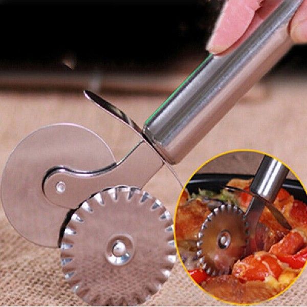 2022 Double Roll Pizza Stainless Steel Knife Pasta Cutter