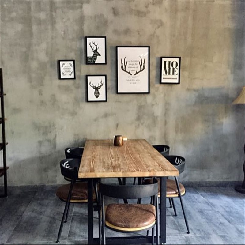 美式乡村loft餐桌工业风铁艺茶几做旧榆木休闲精品咖啡桌实木饭桌