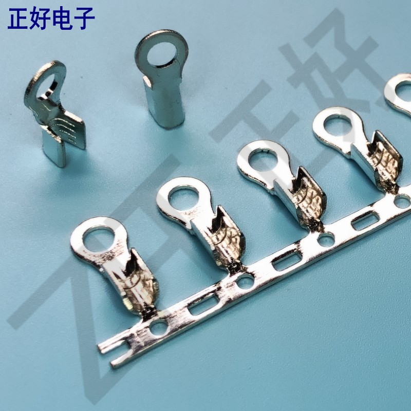 3.2接线片冷压型连带横模端子黄铜镀锡外径5.6mm连带横带5000个卷