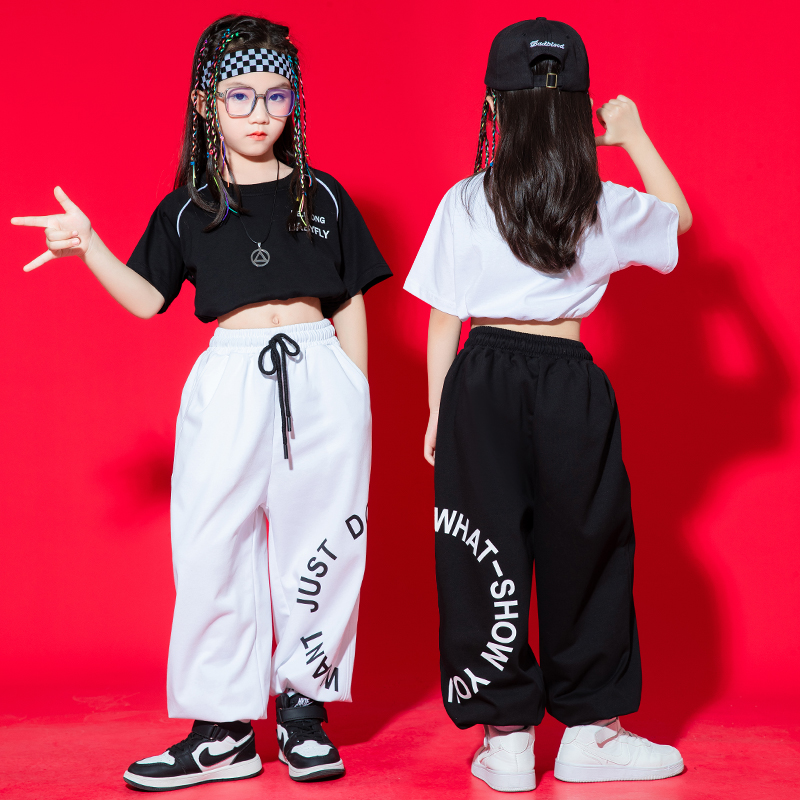女孩爵士舞潮服夏啦啦队服装六一表演服幼儿街舞嘻哈套装JAZZ演出
