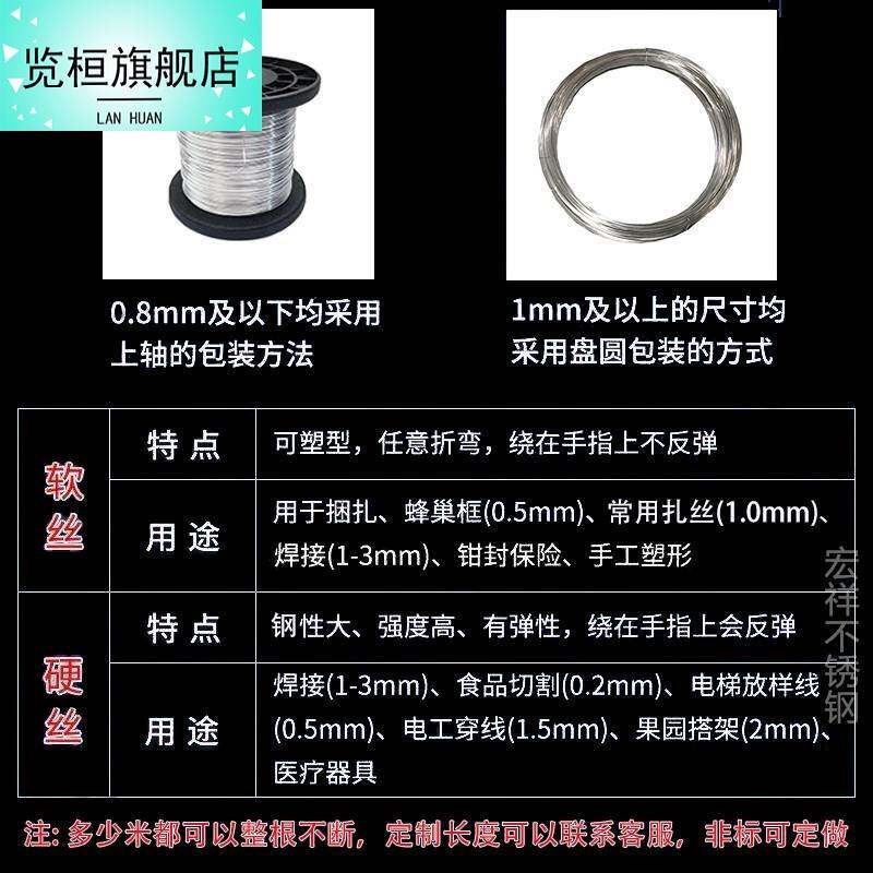 超细铁丝0.1mm拉线绳单根钢丝细软耐腐蚀3a16钢丝绳光亮不锈钢丝