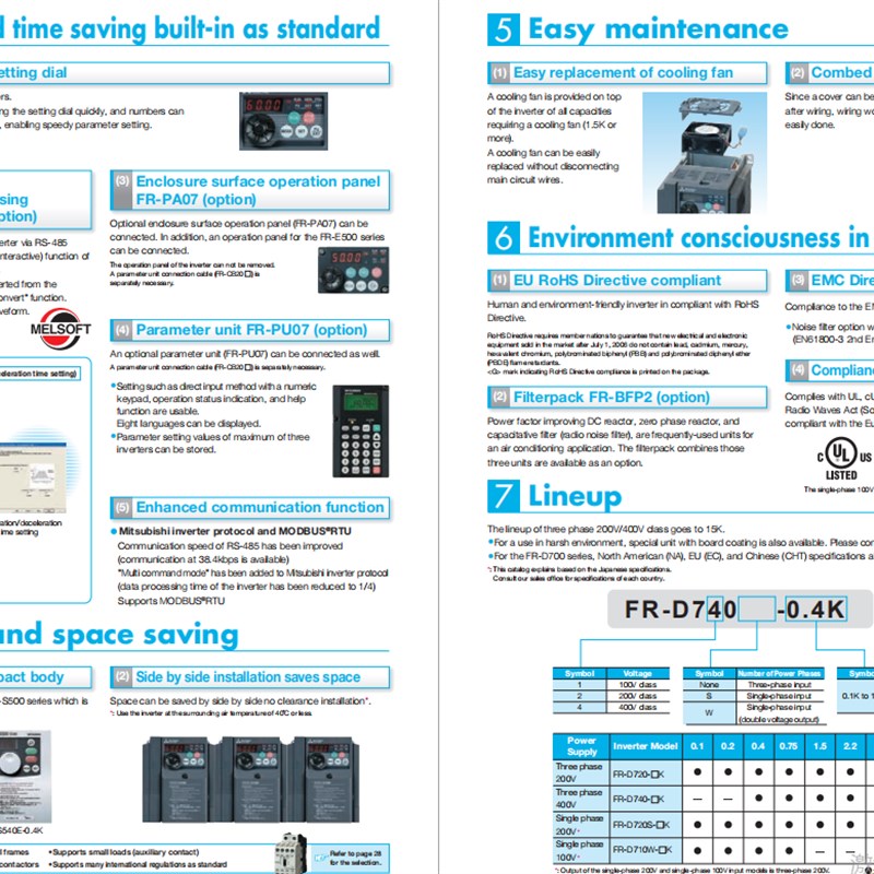 三菱d700变频器D720S-0.4K-CHT 1.5kw 3.7 0.75 1.5 单相220v小型