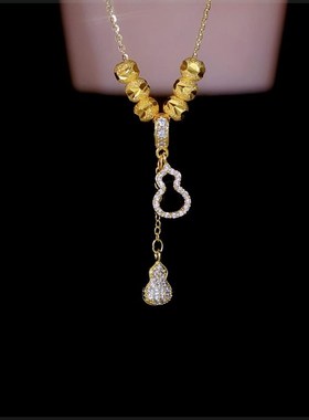 咕噜服装服饰钛钢项链 轻奢气质百搭时尚精致福珠流苏葫芦X-16