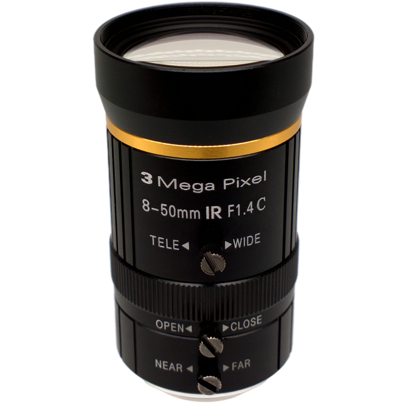 手动变焦镜头8-50mm300万C接口1/2英寸机器视觉镜头道路监控镜头