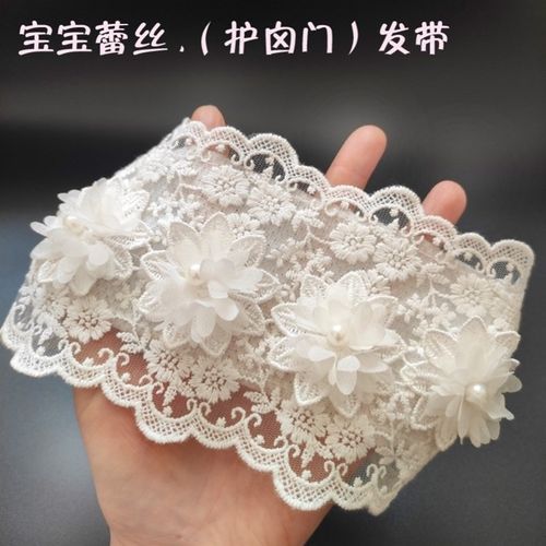 厂家。0-8月婴儿发带护囟门夏季薄款女宝宝花朵遮脑门帽子护脑超