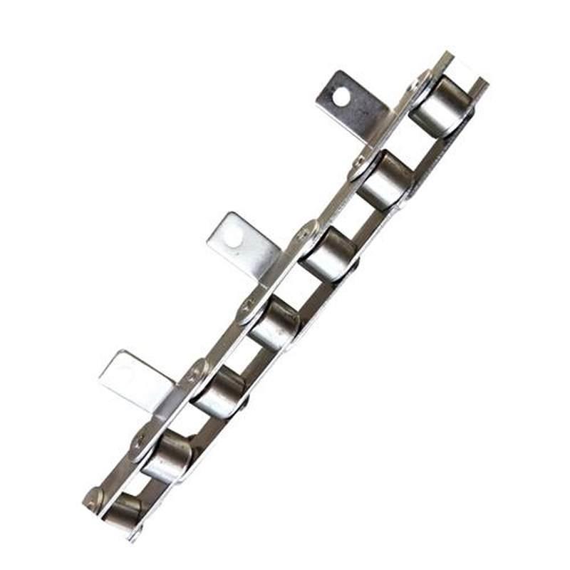 双侧单双孔弯板链条带耳工业传动短节距滚子输送链2052提升机链条