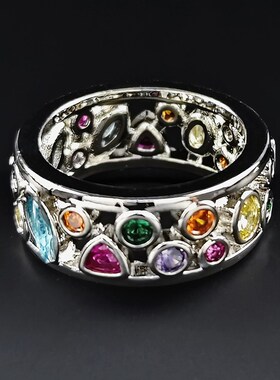 Exquisite Geometric Pattern Hollow Ring For Women Color Rhin