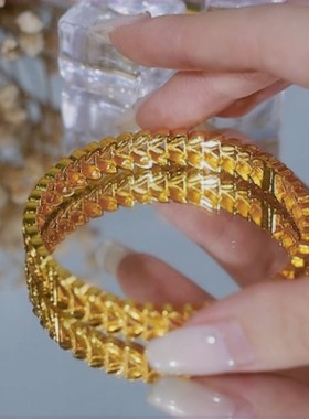 合金手镯  麦穗典雅设计感时尚麦穗精美卡扣手镯百搭轻奢古法