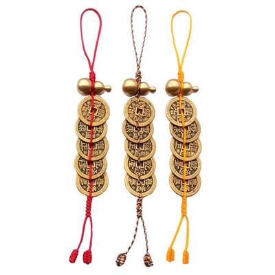 纯铜五帝钱开盖葫芦挂饰古币入户门对门六铜钱压门槛八帝钱汽车挂