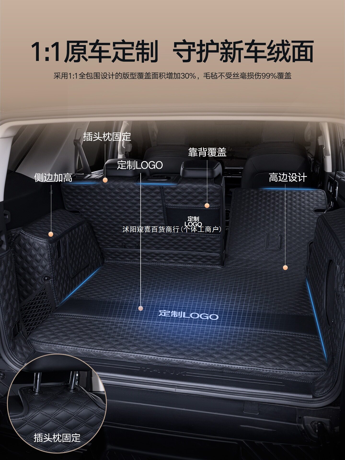 适用于坦克400/300/500/700/300Hi4T/Hi4Z全包围尾箱后备箱垫窥喜图片