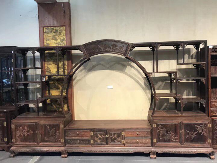 印尼黑酸枝阔叶黄檀三组合博古架文化/体育周边