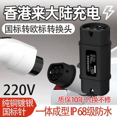 GBT转Type2国标转欧标转接头220V新能源电动汽车充电桩比亚迪380V