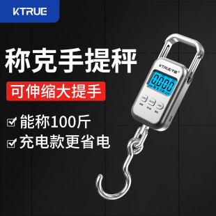 50kg迷你随身手提电子秤高精度家用快递称小秤弹簧小型手拿 便携式