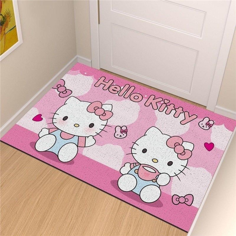 hellokitty入户门丝圈地垫室外耐脏pvc玄关脚垫大门口进门蹭土毯