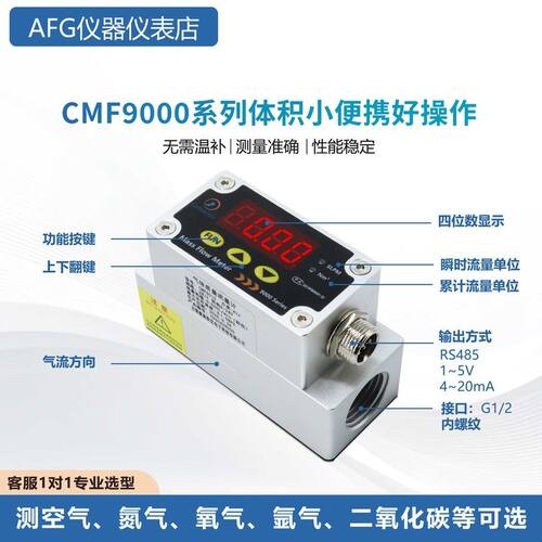 数显气体质量流量计表CMF9008/CMF9019测空气氮气氧气氩气二氧化