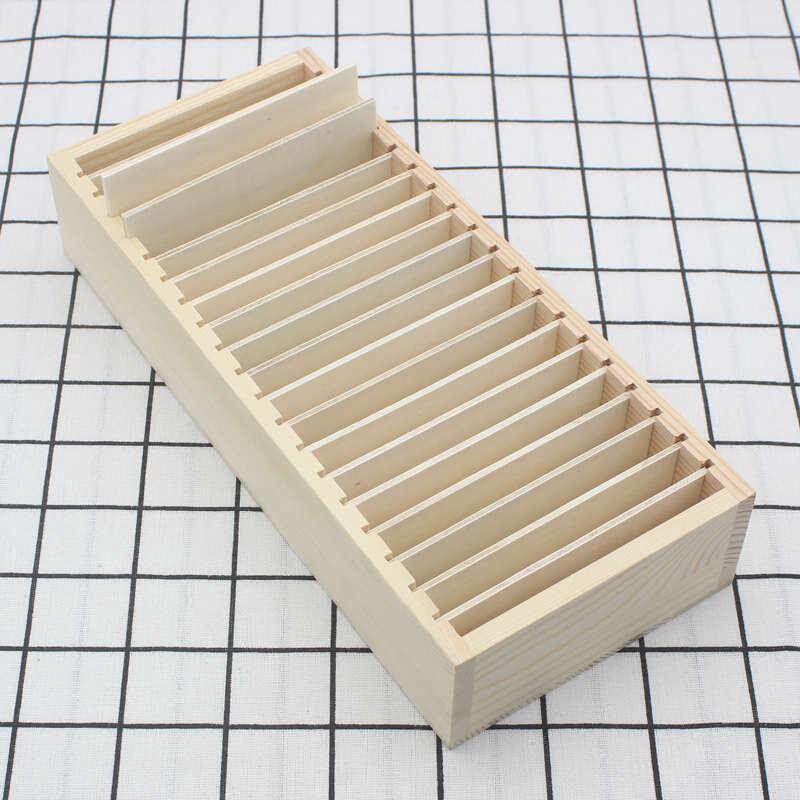 木制卡片收纳盒名片卡分类整理木盒多格可拆卸发箍饰品收纳木盒子