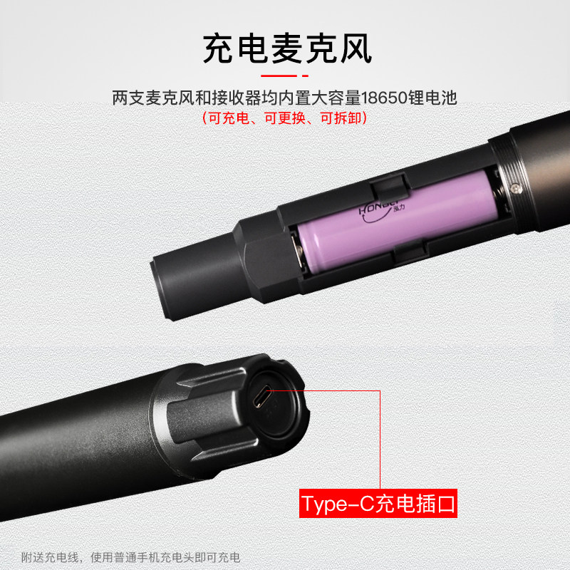 山水无线一拖二麦克风 KTV演唱专业防啸叫 长效续航会议两用