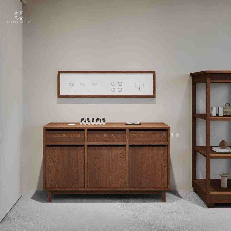 储物靠墙展示台陈列货柜展柜精品复古木质斗柜收纳柜拍照直播柜子