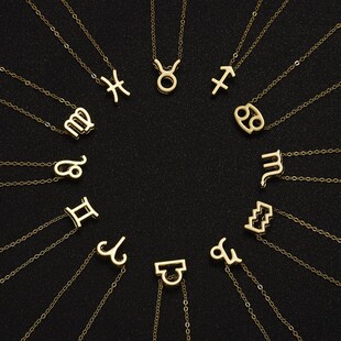 极速PcsSet Cardboard Star Zodiac Sign Pendant Gold Color 12