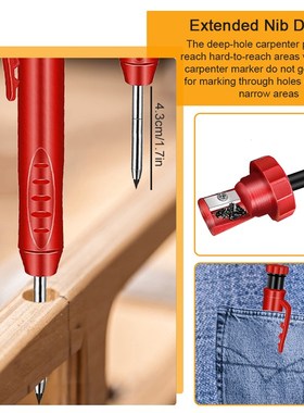 Orange Solid Carpenter Pencil with Refills Built-in Sharpene